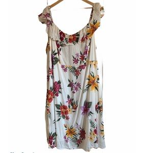 4X Floral Plants Tropical Beach Dress Old Navy